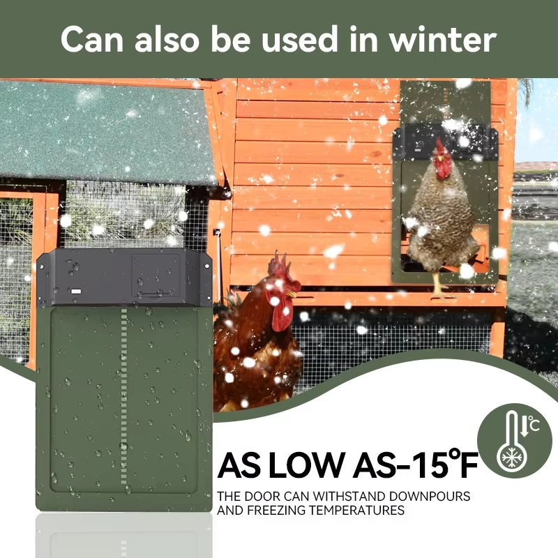 Smart Automatic Chicken Coop Door Opener with Light Sensor and Waterproof Design