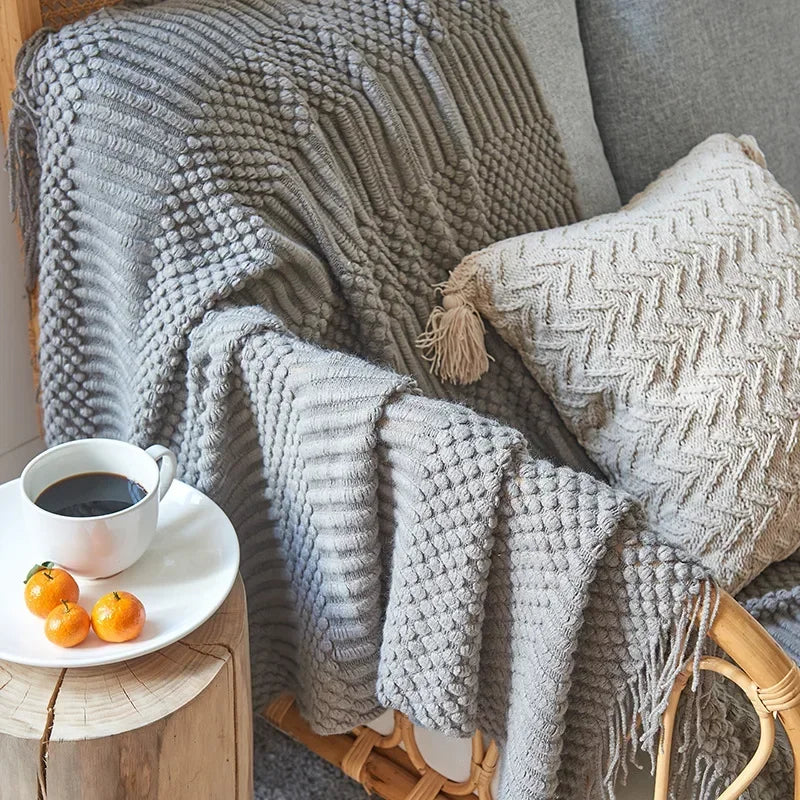 Nordic Style Dick Knitted Blanket