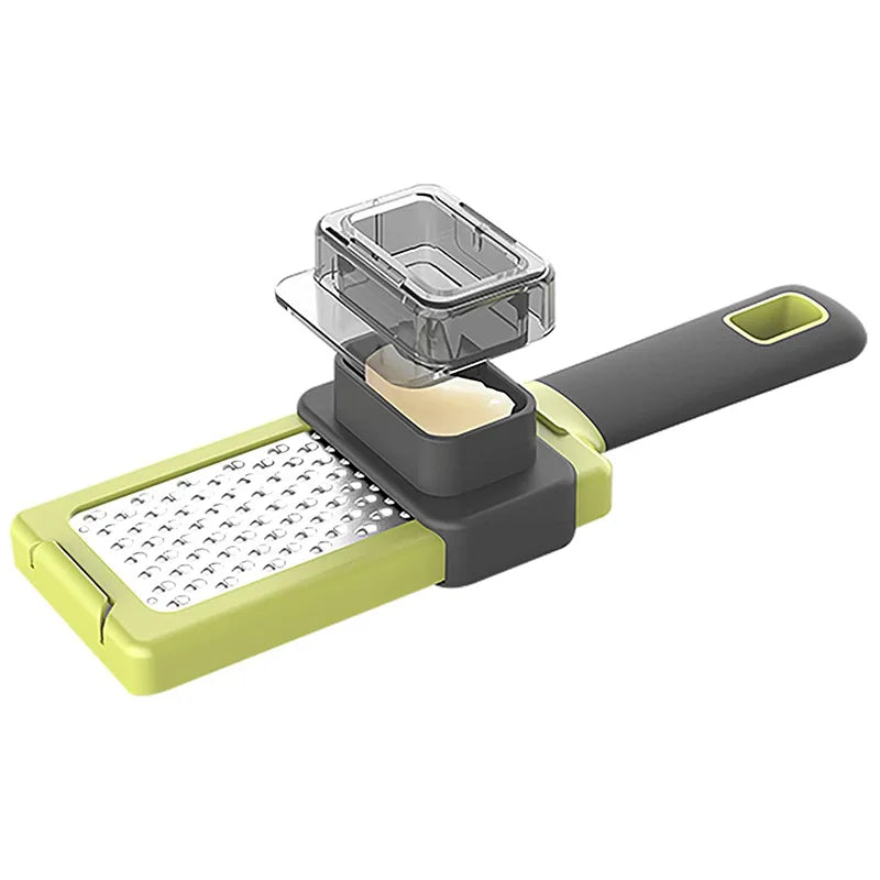 ZESTIRO Garlic-Ginger Grater | Manual Stainless Steel Press | Ergonomic Chopper for Onion, Garlic & Ginger | Non-Slip & Efficient
