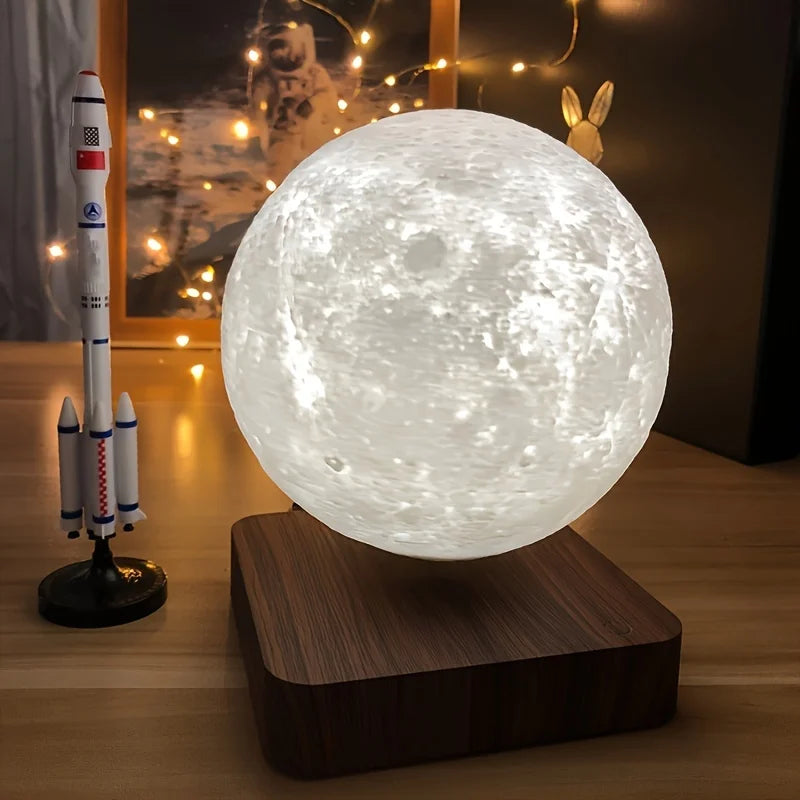 Floating Magnetic Moon Lamp with 3D Print and LED Lighting