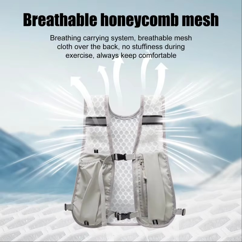 Running Hydration Vest With Reflective Strips And Breathable Mesh Design