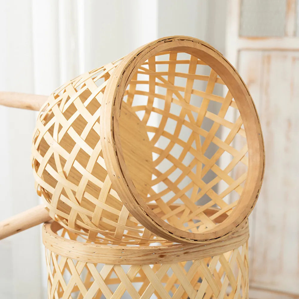 Handcrafted Bamboo Woven Flower Pot with Stand Plant Flower Display Storage Stand DIY Storage Children's Plant Pots Home Decor