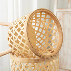 Handcrafted Bamboo Woven Flower Pot with Stand Plant Flower Display Storage Stand DIY Storage Children's Plant Pots Home Decor