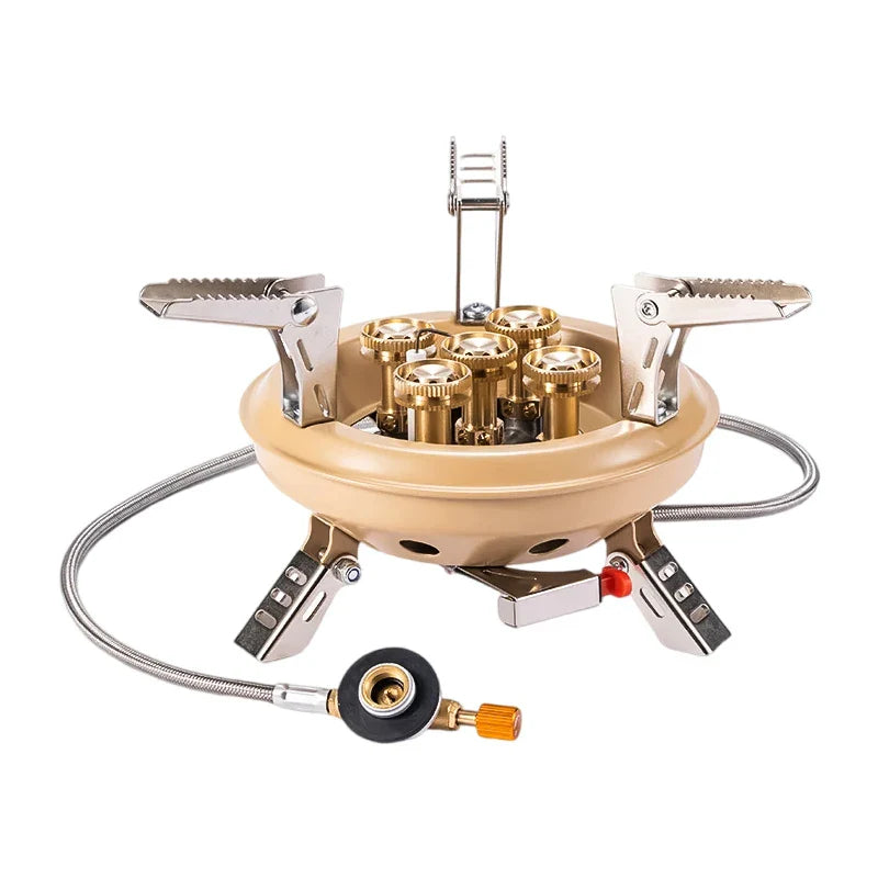 Flamurion Camping Gas Stove 16000W with Piezo Ignition | Foldable High-Pressure Gas Burner for Outdoor & Emergencies | For Butane/Propane
