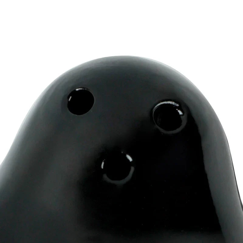 Cute Embracing Ghosts Black and White Ceramic Salt and Pepper Mill