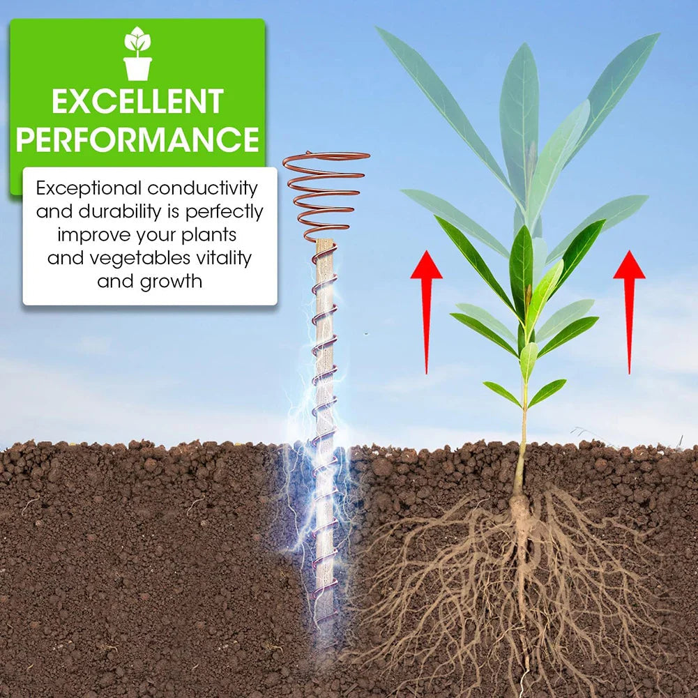 VerdoraFlux Electroculture Plant Antennas | Copper Growth Rods for Garden & Potted Plants | Promoting Plant Growth Without Fertilizer