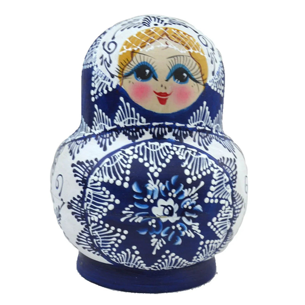 10-Piece Wooden Russian Matryoshka Doll Set for Cultural Decor and Gifts