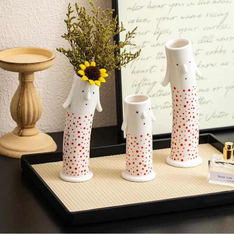 Lovely Cartoon Figures Ceramic Vase