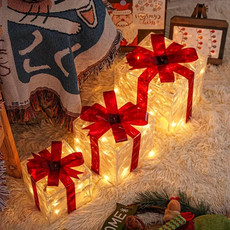 Indoor Light-Up Presents (Set of 3)