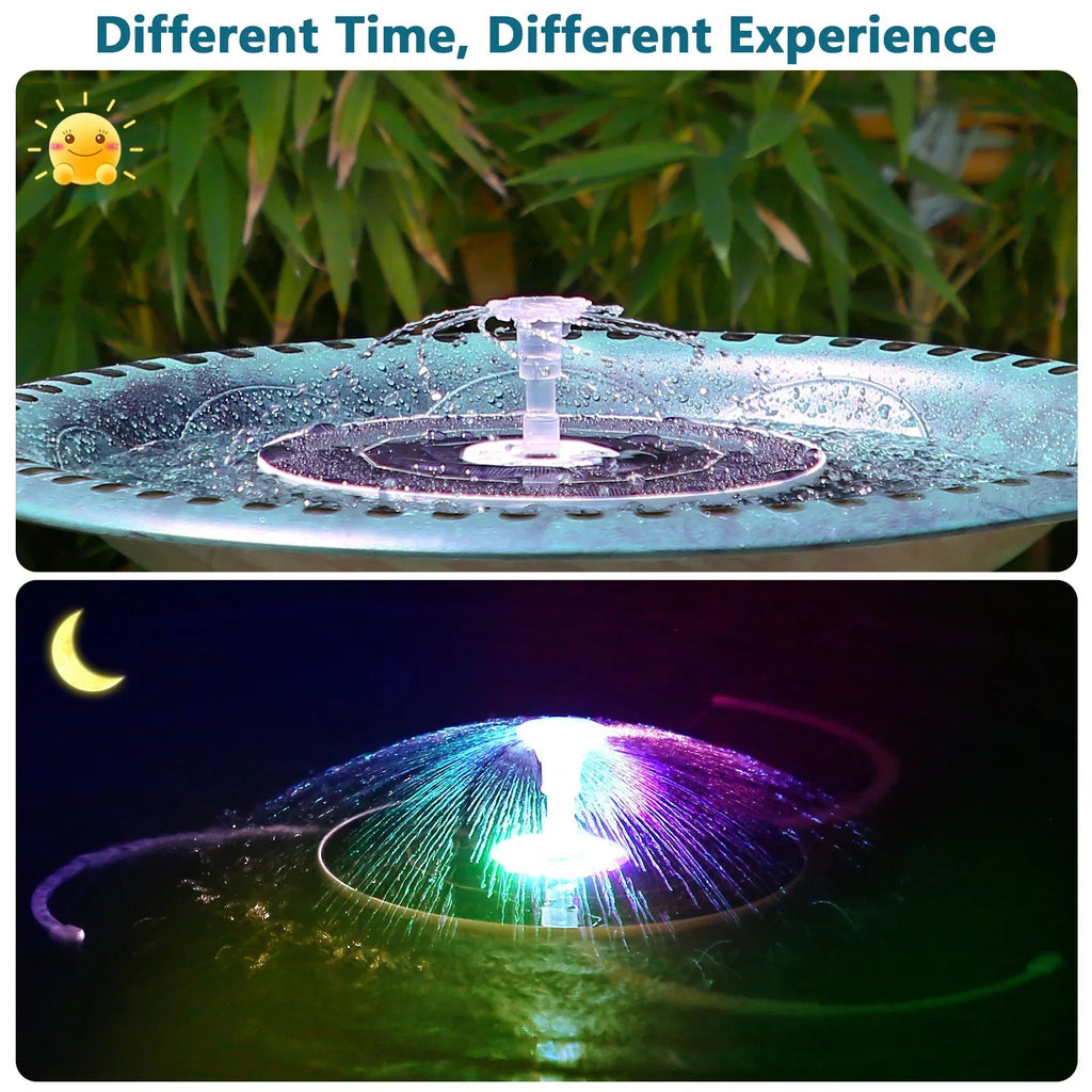 Solavera Solar Fountain Pump 6.5W | With LED & 5000mAh Battery | 16 Nozzles | For Pond & Garden