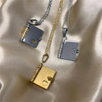 Couple Book Pendant Necklace