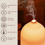 Aromisca Ceramic Aroma Diffuser | 100 ml Ultrasonic Air Humidifier | 7 LED Colors & Timer | Handcrafted Design