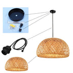 Luxora Handwoven Bamboo Pendant Light - Eco-friendly Ceiling Lamp