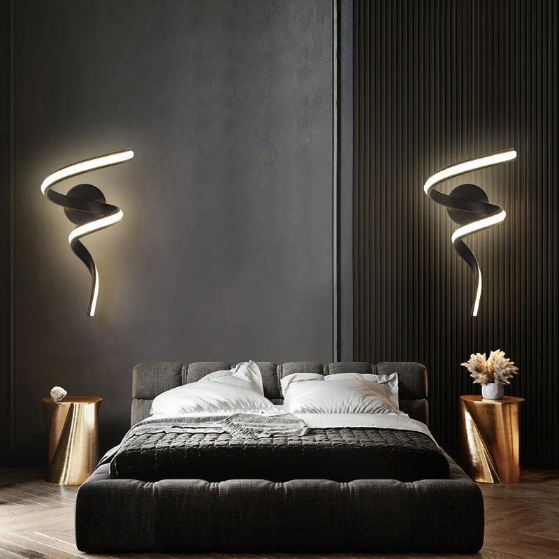 LED Wall Lamp NordLED Wall Light | Nordic Spiral Design | Modern & Energy Saving | For Bedroom, Corridor & Living Room Spiral Sconce Light For Stairs Bedroom Bedside Study Hallway Background Indoor Decor Wall Lighting Fixtures
