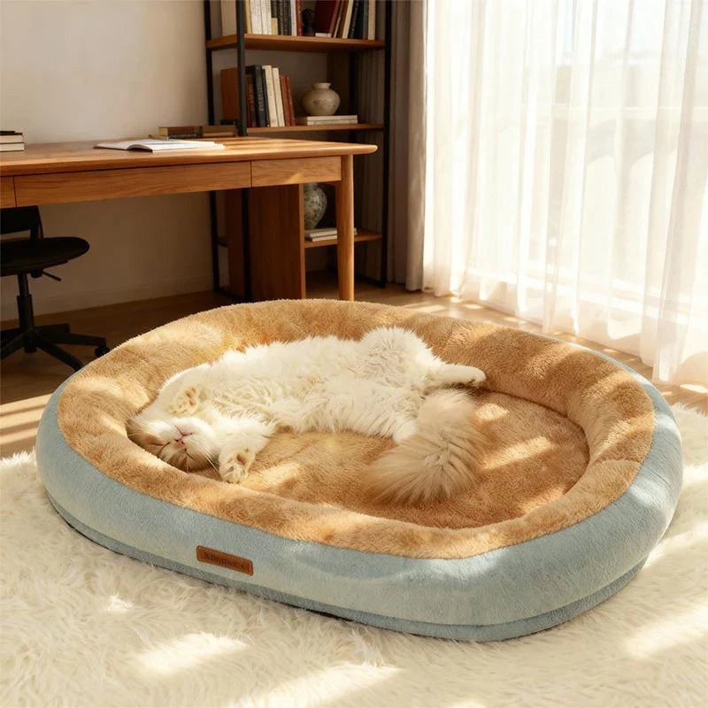 Oval Plush Bed for Dogs & Cats