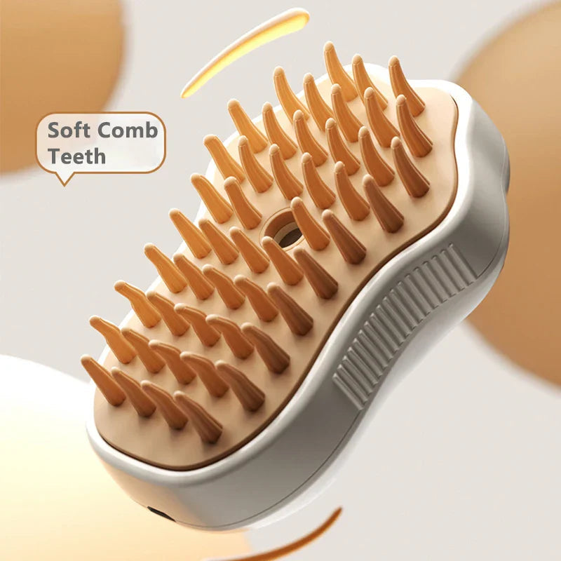 Cat Brush GroomiSoft 3in1 | Massage, Bath & Care Comb | Soft Silicone Brushes | In Pink or Brown