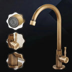 Antique brass swan neck tap for kitchen