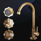 Antique faucet in a swan neck design for kitchen & garden