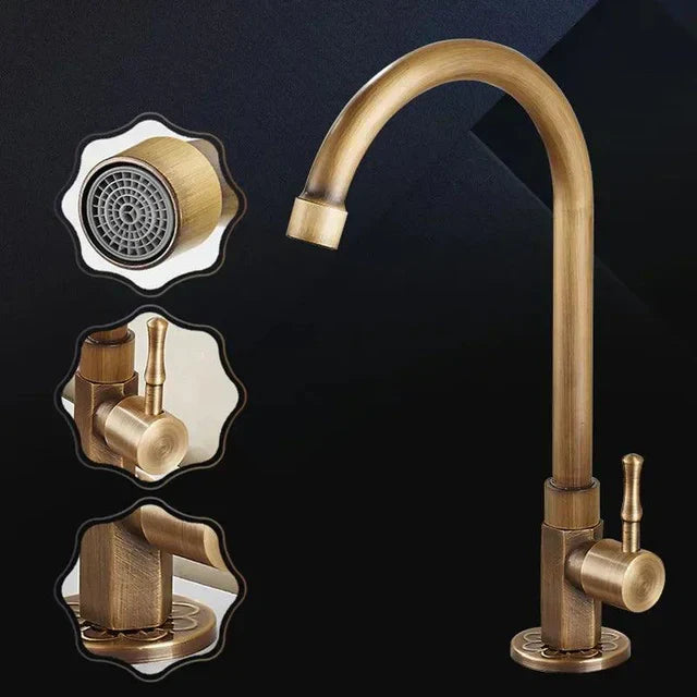 SwanFlow - Antique kitchen faucet with elegant swan neck design