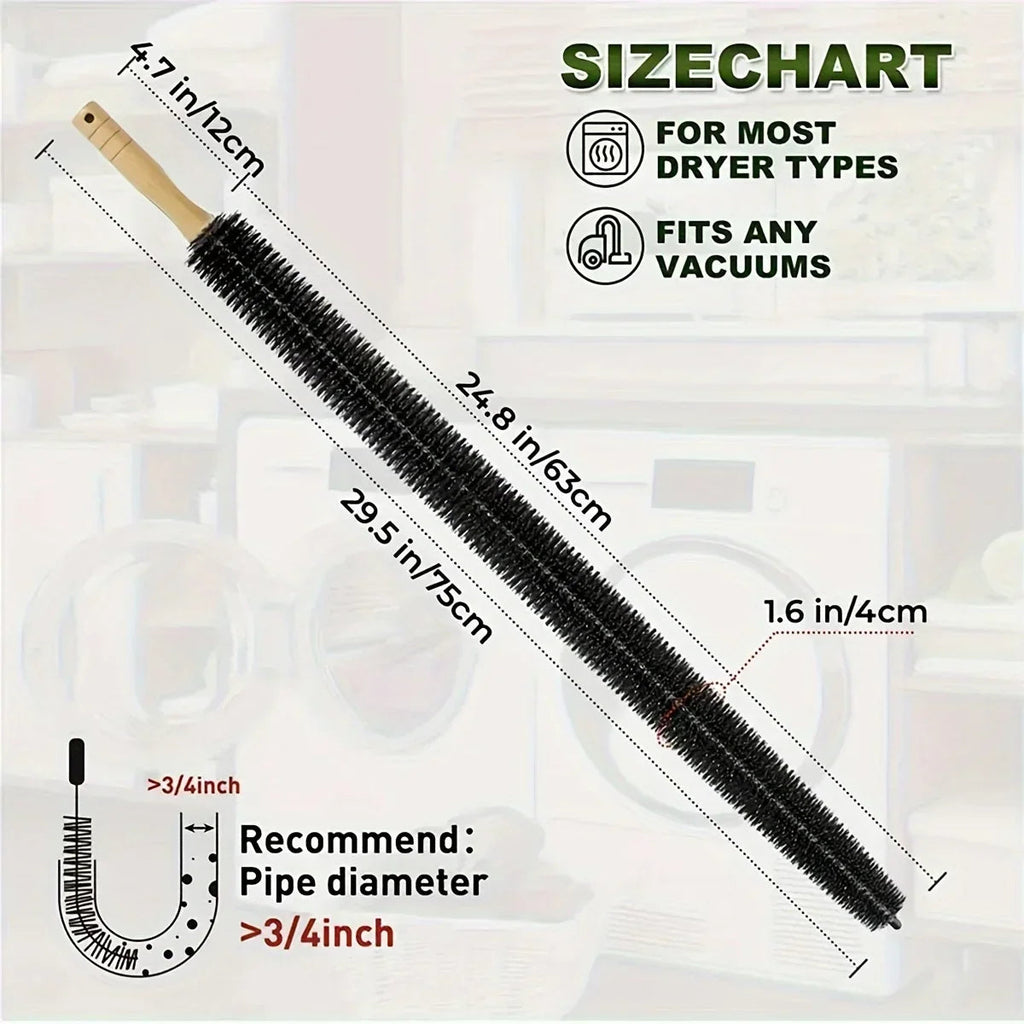 Dustello Cleaning Brush with Wooden Handle | Flexible & Extra Long | For Radiators, Pipes & Furniture Gaps | 70–75 cm