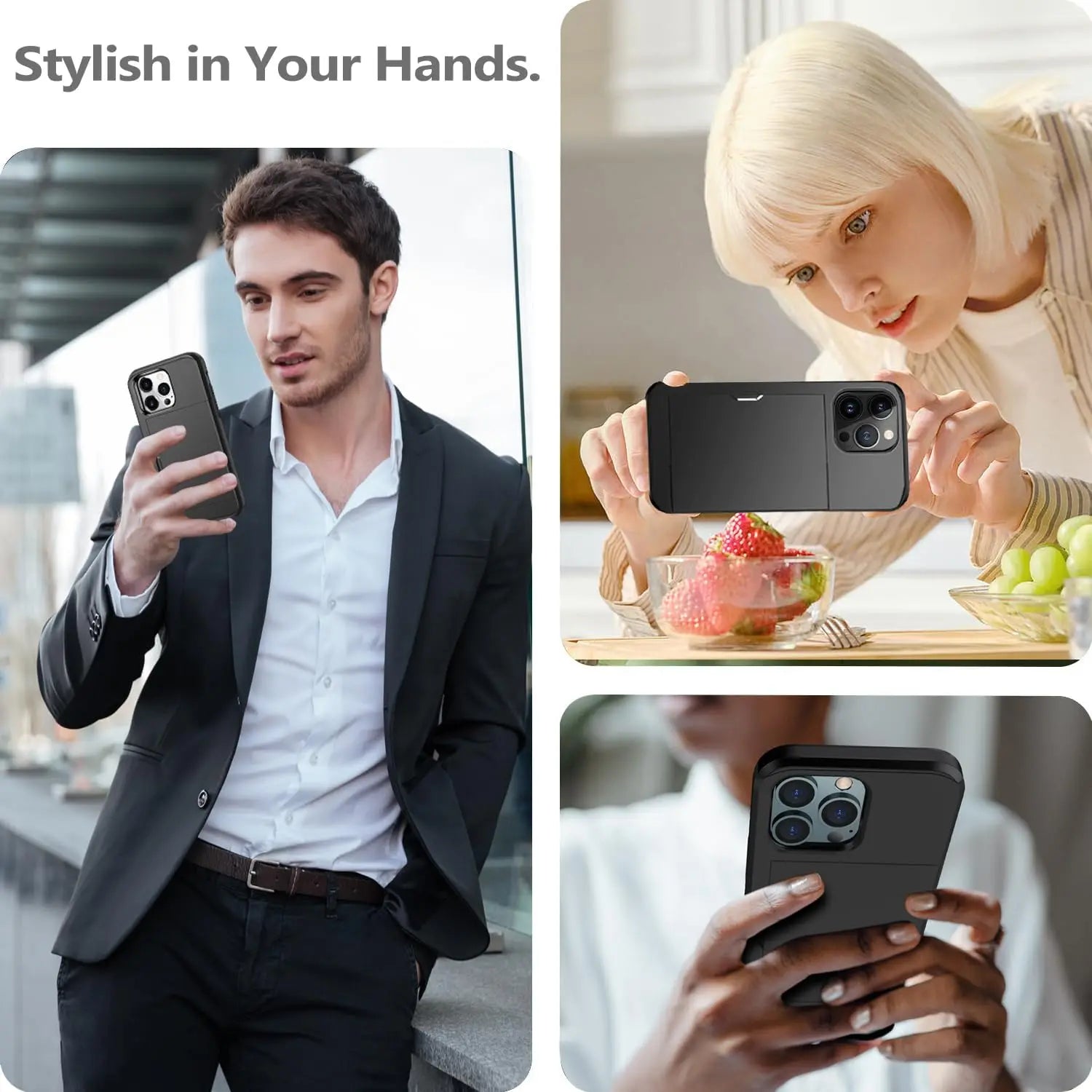 LuxShield iPhone Case with Card Holder | Slim Design | Card Storage | Protection & Style