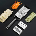 Kitchen Cut Stainless Steel Vegetable Grater & Chopper | 3-in-1 Kitchen Grater | Non-Slip & Dishwasher Safe