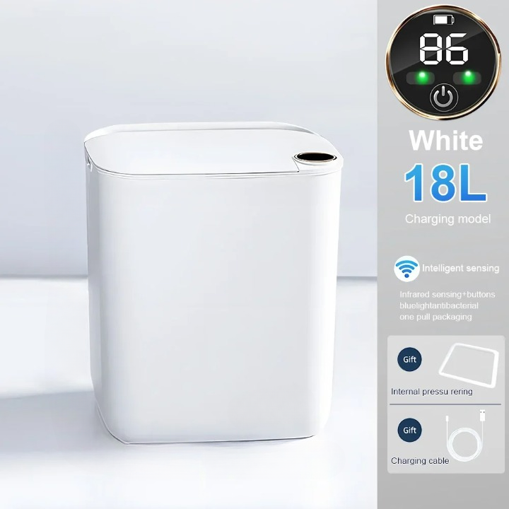 Smart Sensor Trash Can with Digital Display & Type-C Charging – CleanBin