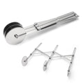 SlicePro Stainless Steel Dough Cutter | Foldable & Adjustable | 3–7 Wheels | Perfect Portioning for Pizza, Pastries & Pasta