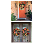 Autumna Charm Autumn Door Wreath | Pumpkin & Rattan | 40 cm | Handmade Decoration for Autumn & Thanksgiving