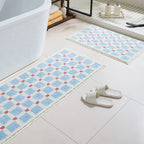 Long Tufting Grids Bathroom Mat