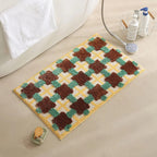 Abstract Grid Tufted Bath Mat