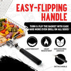 BBQGrid | Portable grill grid with handle | Ideal for fish, vegetables & shrimp | Stainless steel