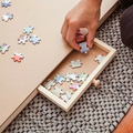 Folding Wooden Puzzle Table with 4 Storage Drawers for Up to 1500 Pieces