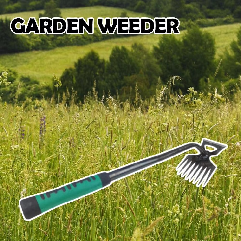 Dual-Purpose 8-Tooth Manganese Steel Hoe with Non-Slip Rubber Handle for Weeding, Digging, and Soil Loosening