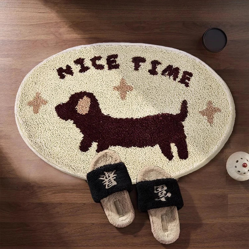 Tufted Dachshund Bathroom Mat