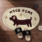 Tufted Dachshund Bathroom Mat