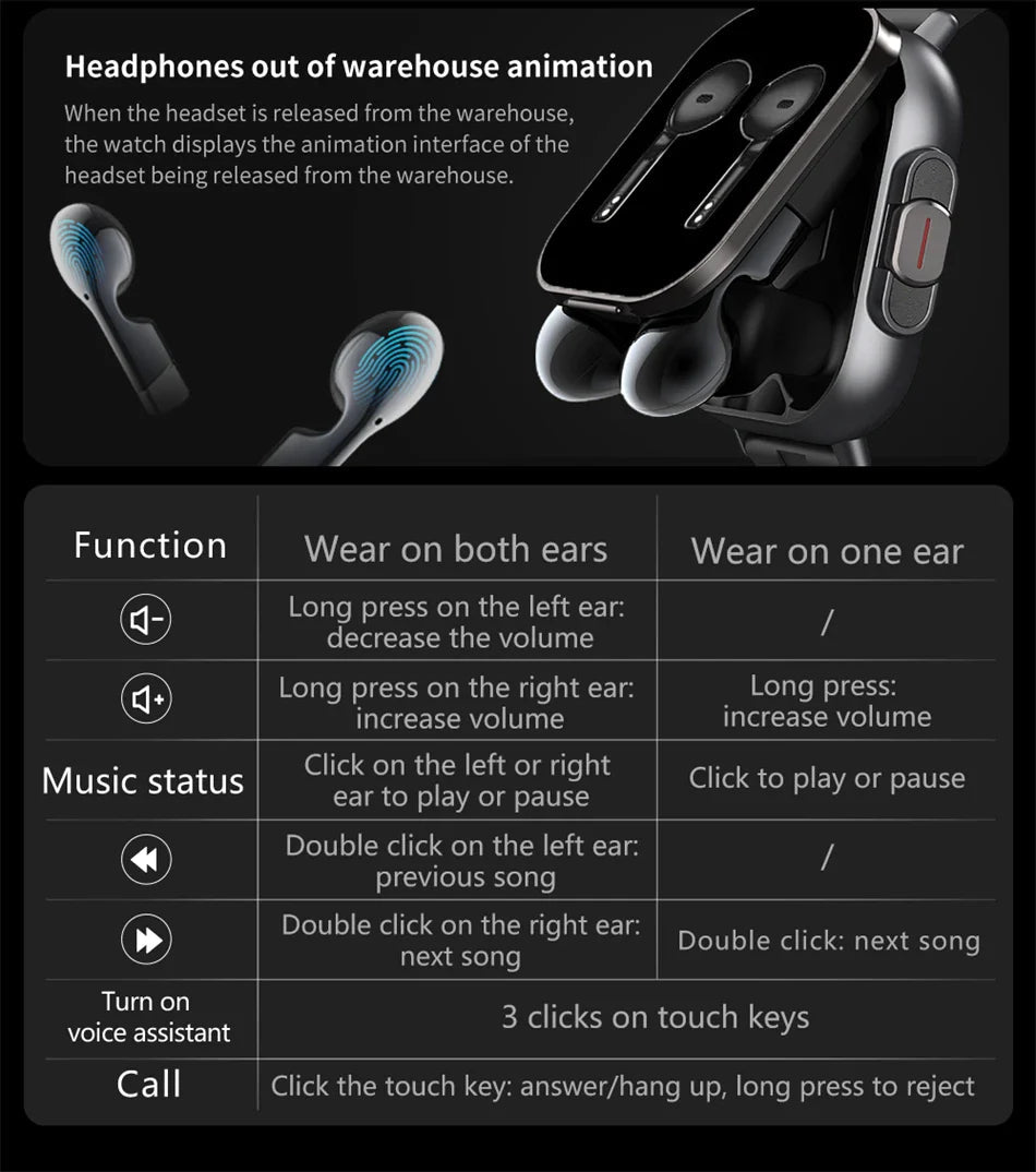 2 in 1 Smartwatch With Earbuds