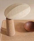 Designer Lamp with Natural Wood