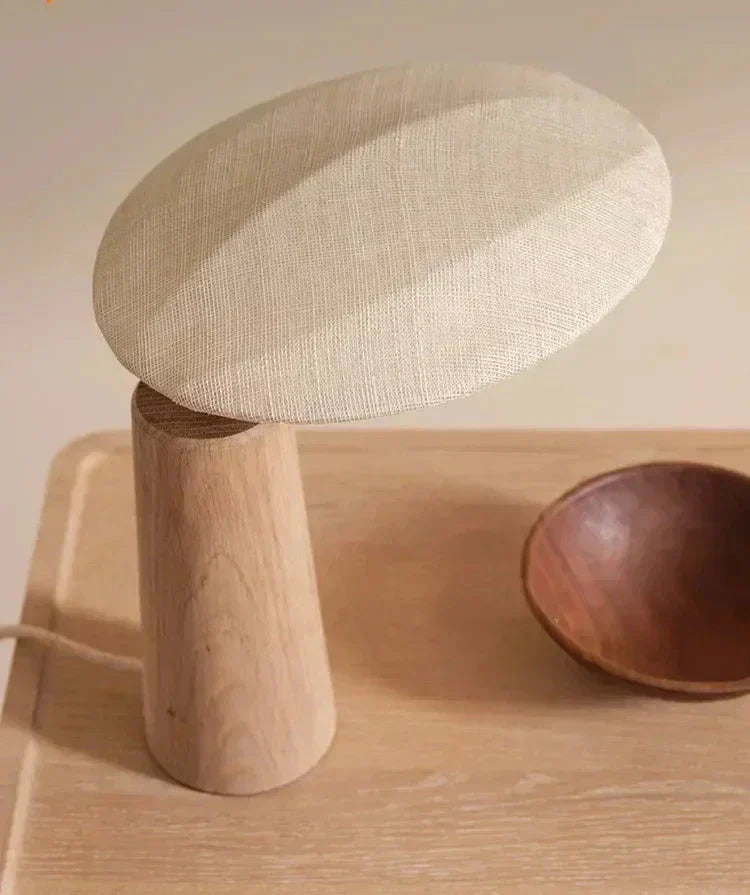 Designer Lamp with Natural Wood