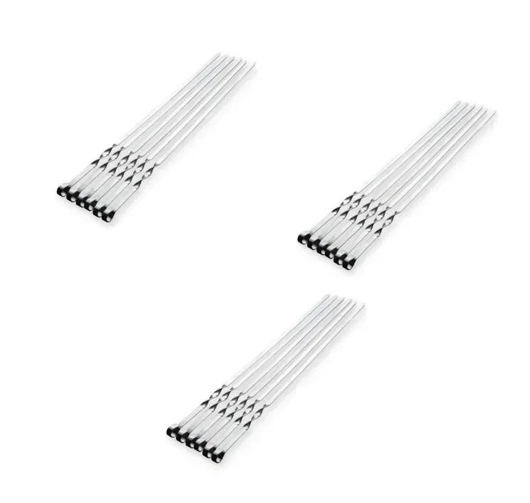 GrillMaster Pro Grill Skewers | Extra Long Stainless Steel Skewers with Wooden Handle | Set of 6