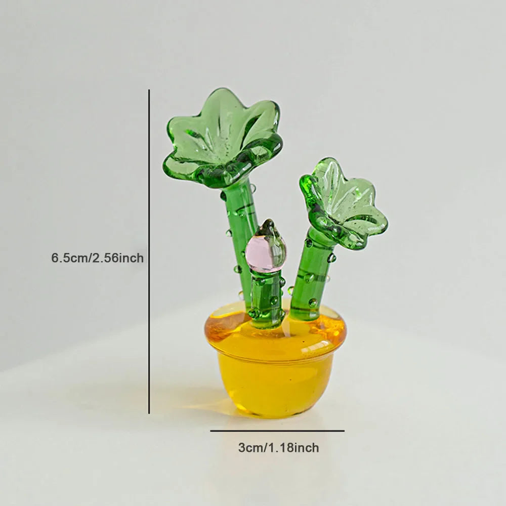 Plants with Pot Glass Ornament