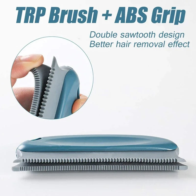 Fluffigob Fuzz & Pet Hair Remover Brush | 2-in-1 Cleaning with Double Comb Structure | For Couch, Clothing, Carpet | 15 × 6 × 2 cm