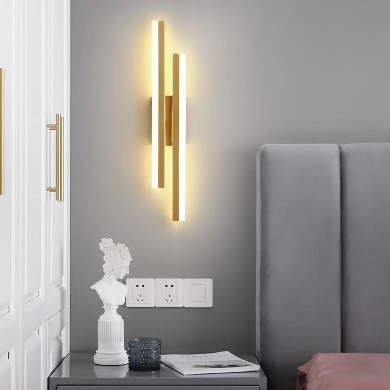 Modern LED Wall Lamp: Black/Gold Acrylic Room Decoration Light