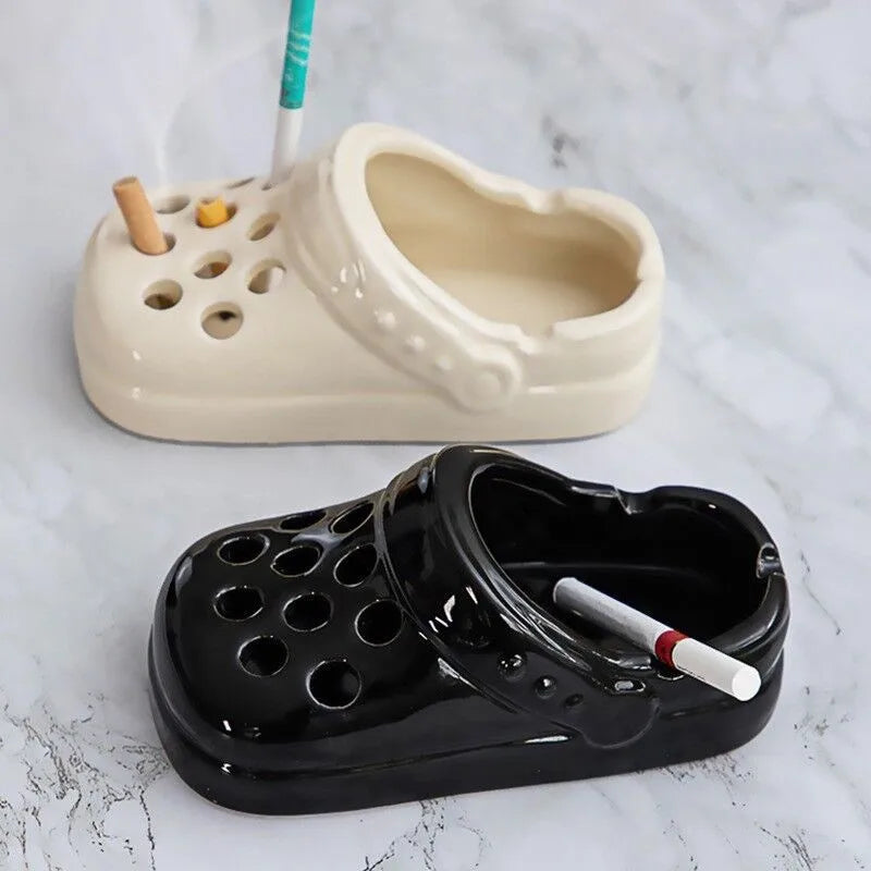 Sandal Art Ceramic Ashtray