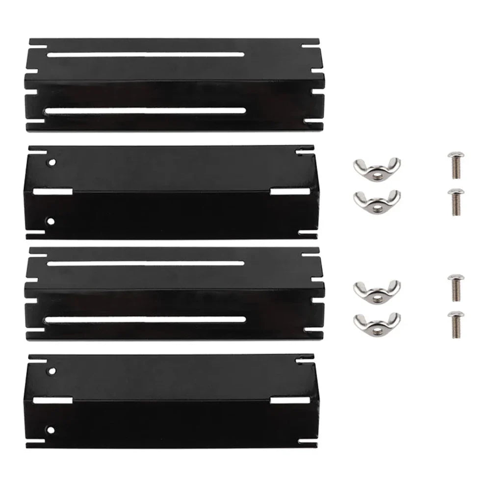 Grill shield Adjustable heat shield for gas grills | Replacement thermal plates made of enamel | 2/4 pair set | Universal adjustable 30–56 cm