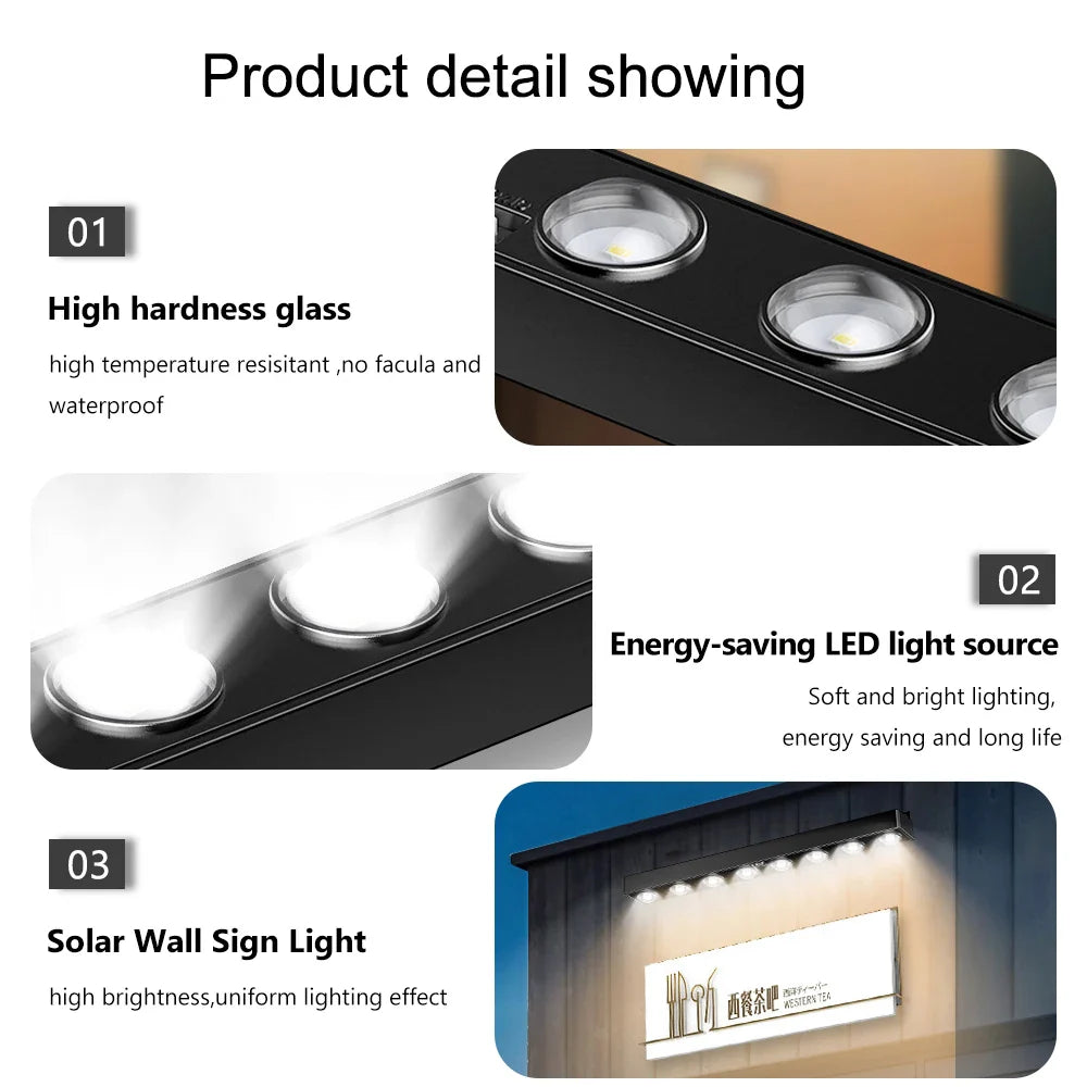 Solavera LumiFence Solar Lights | 4-piece Set LED Outdoor Lights | IP54 Weatherproof | Aluminum | For Garden, Fence & Patio