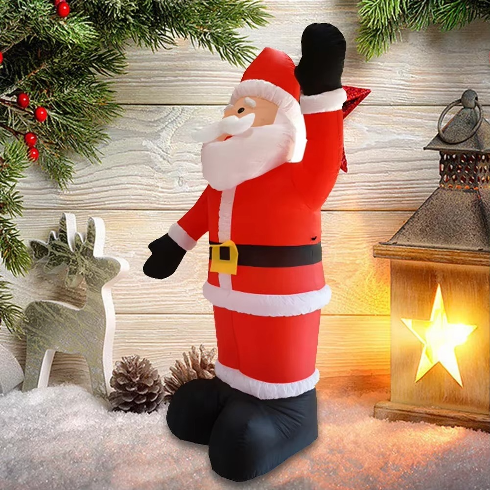Giant 6ft Inflatable Santa Claus with LED Light for Christmas and Holiday Yard Decor