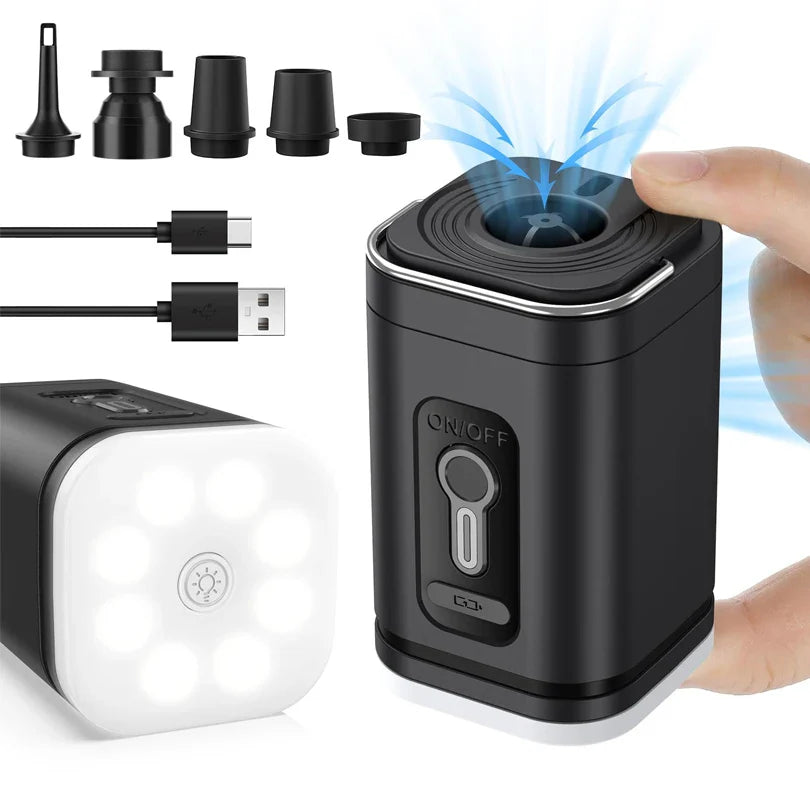 AirBreezy Mini Air Pump | Ultra Compact & USB-C Rechargeable | 5 Nozzles | 200L/min Power
