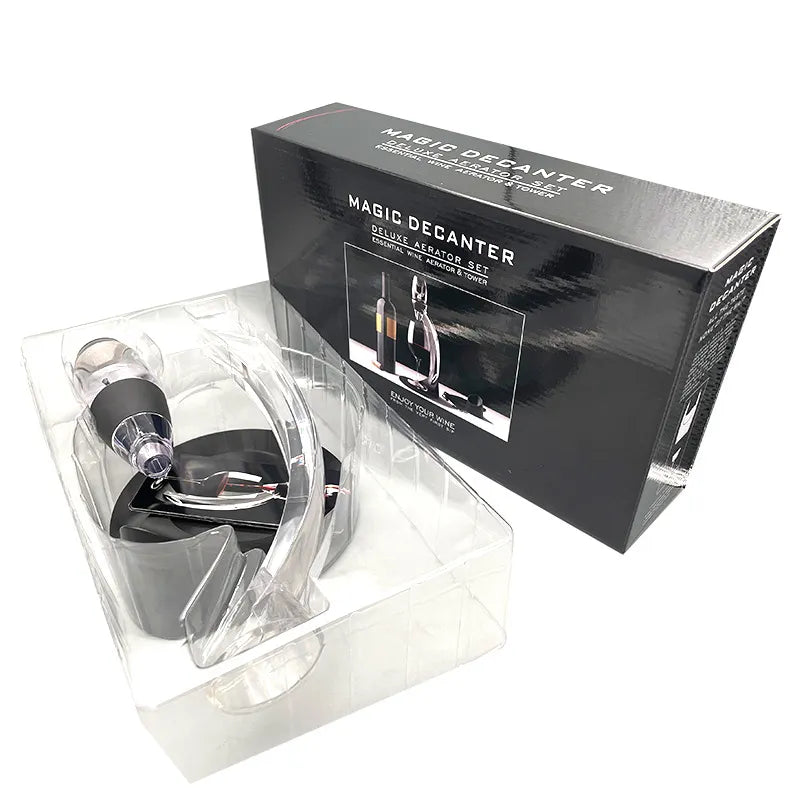 Wine aerator, decanter, pourer, set with filters, air purifier, stand diffuser, air aerator, sieve, aerator, wine for the dining room bar