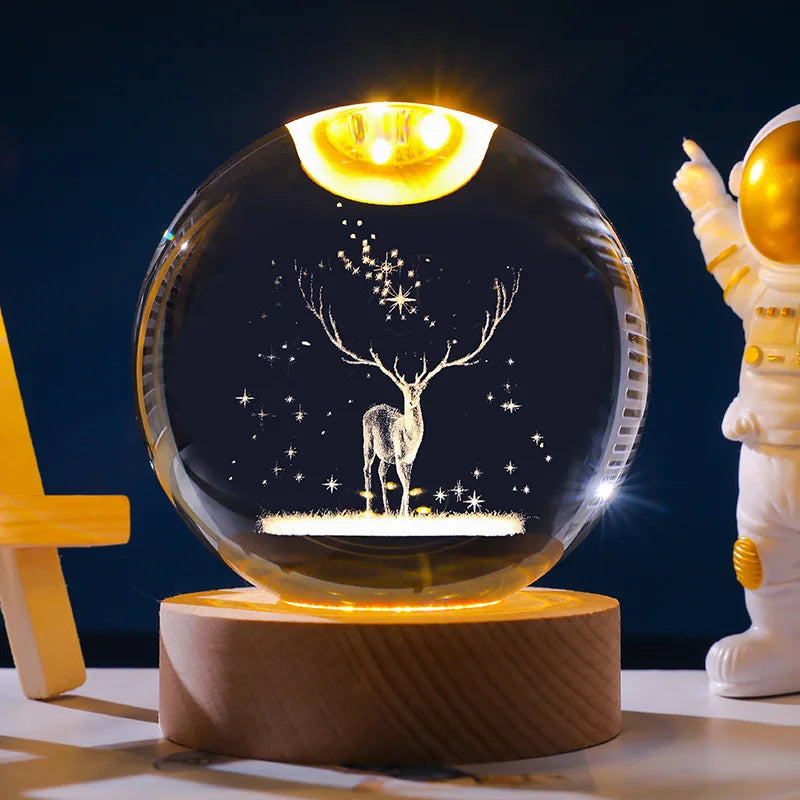 Astranova Galaxy Night Light | LED Crystal Ball with Milky Way Design | Warm White Light | Creative Gift for Kids & Adults